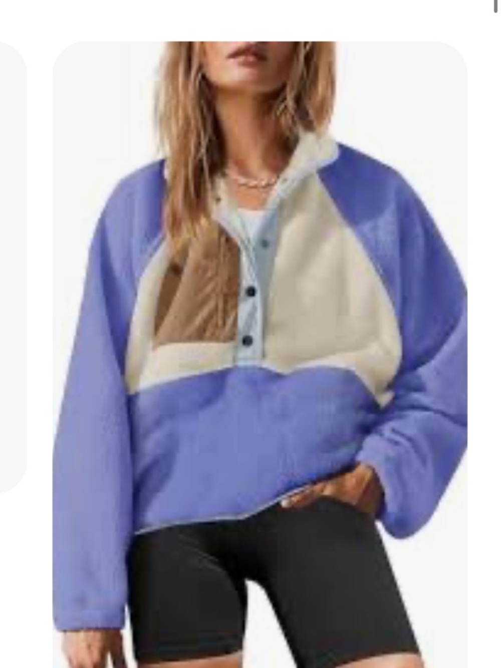 Free People Movement Hit The Slopes Colorblock Fleece Pullover Size Large NWT